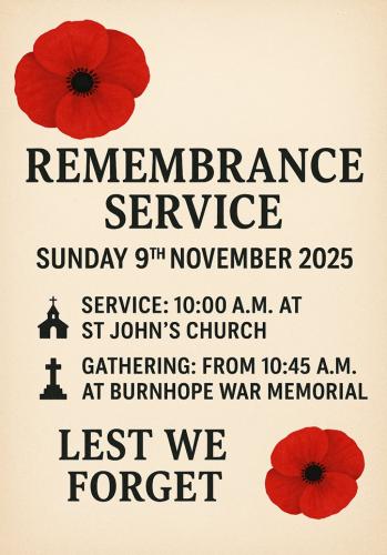 Remembrance Sunday - 9th November, 2025